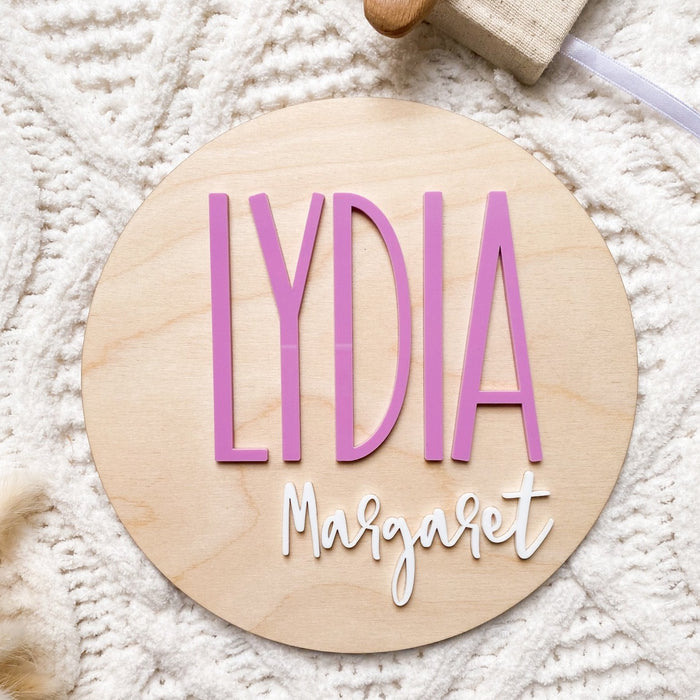 Wood and Acrylic Baby Name Plaque