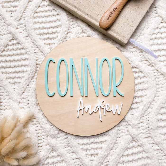 Wood and Acrylic Baby Name Plaque