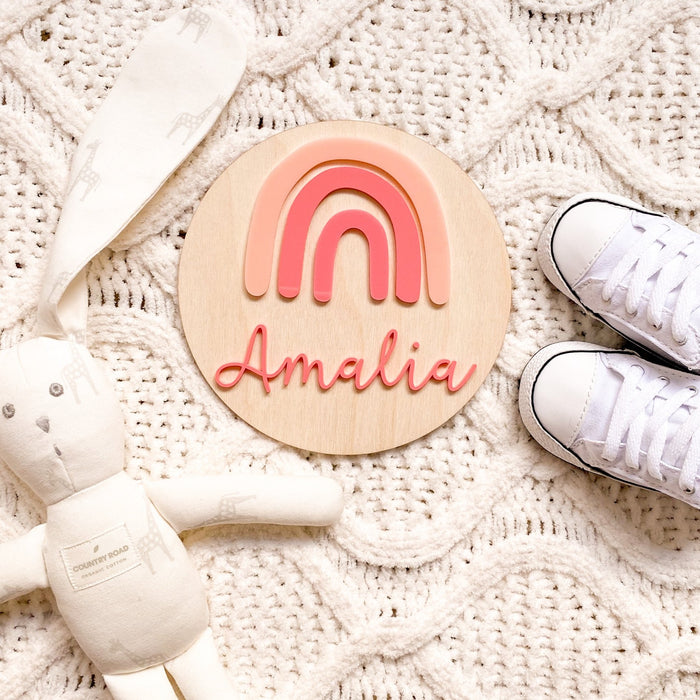Abstract Rainbow Name Plaque