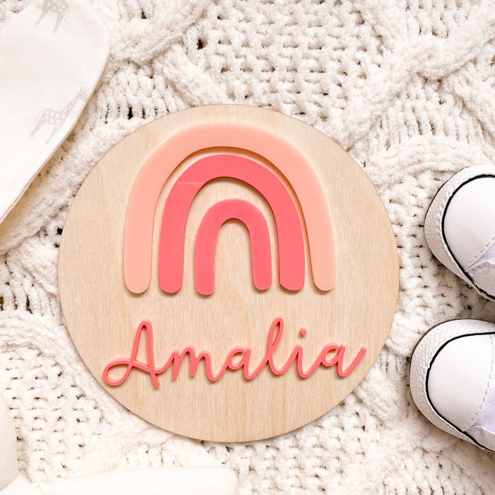 Abstract Rainbow Name Plaque