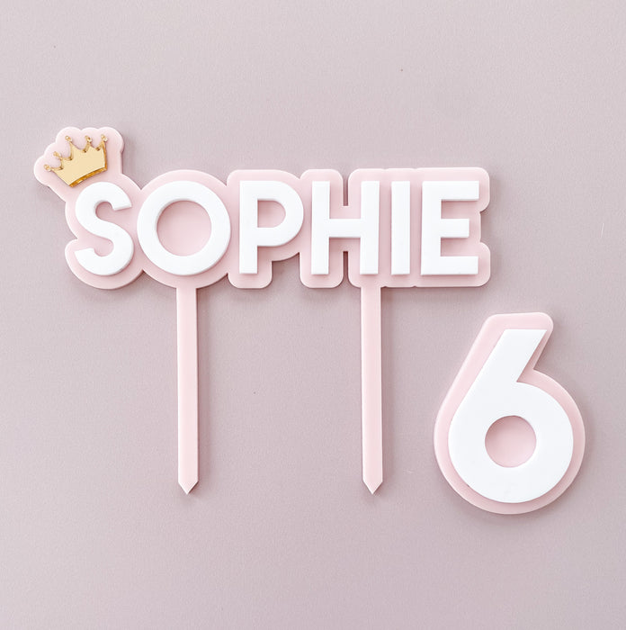3D Princess Birthday Cake Topper with number