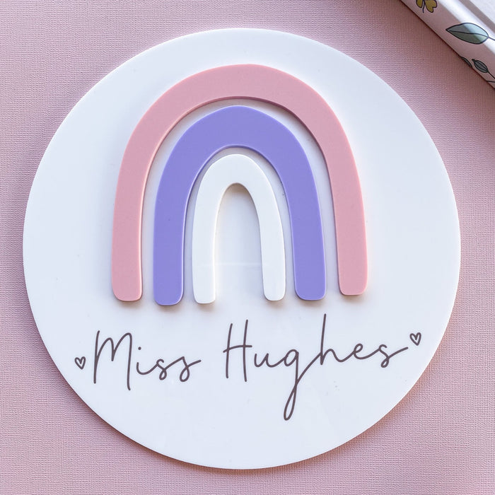Boho Rainbow teachers plaque