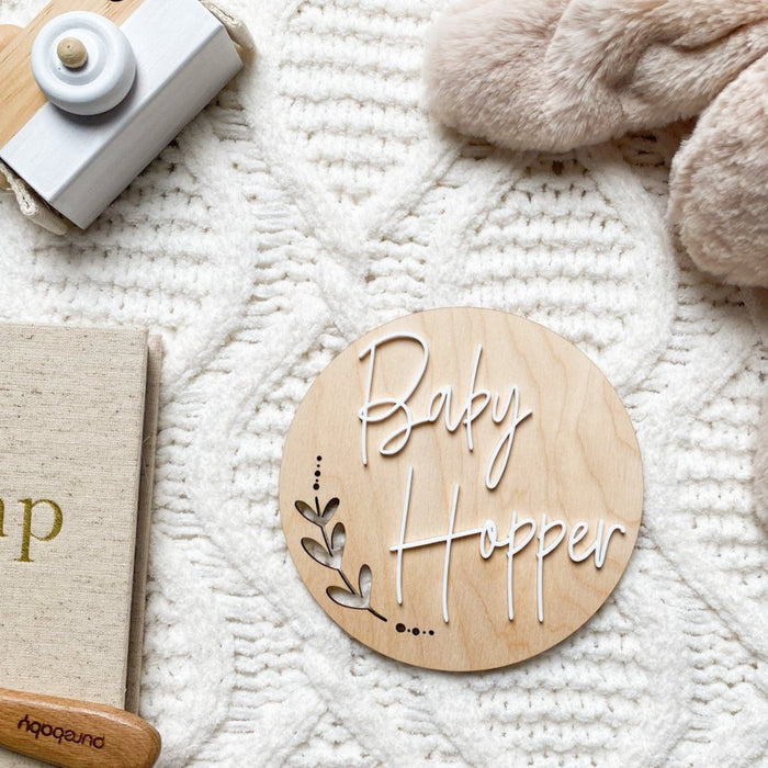Wood and Acrylic Pregnancy Announcement Plaque