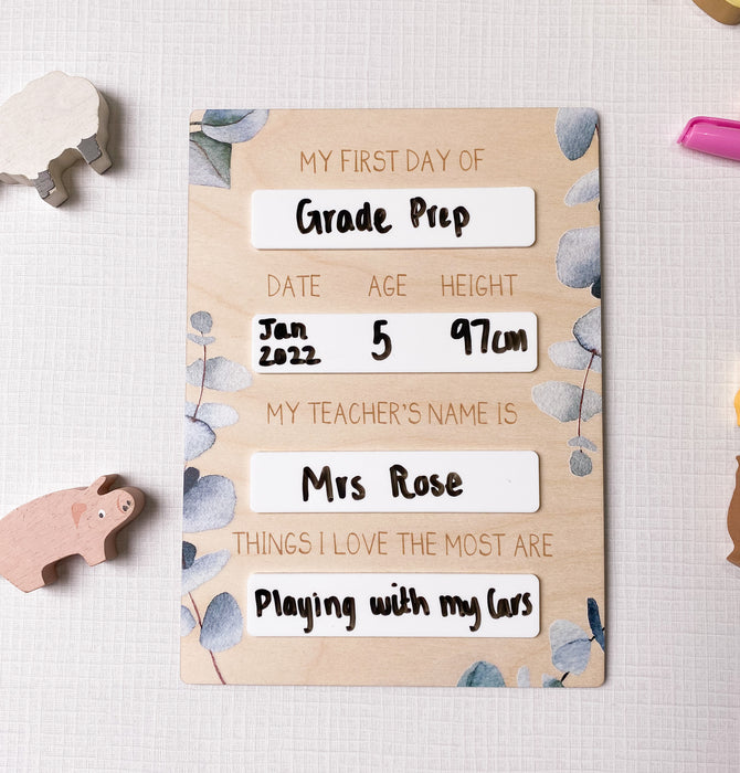 Botanical My First Day Of School Sign