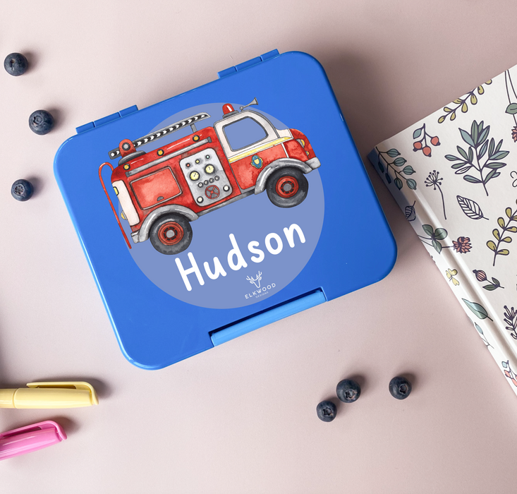 Personalised Mini Childrens Firetruck Bento Snack Box