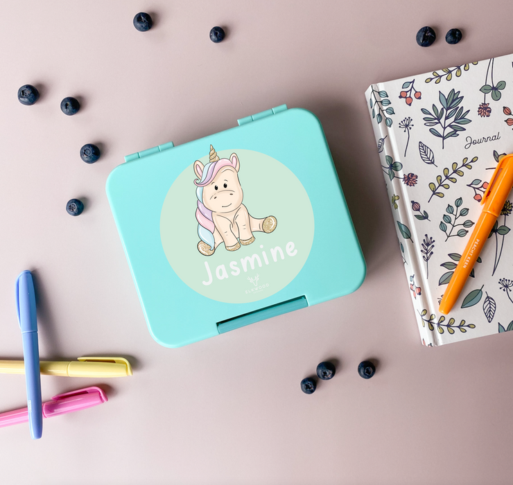 Personalised Mini Childrens Unicorn Bento Snack Boxes