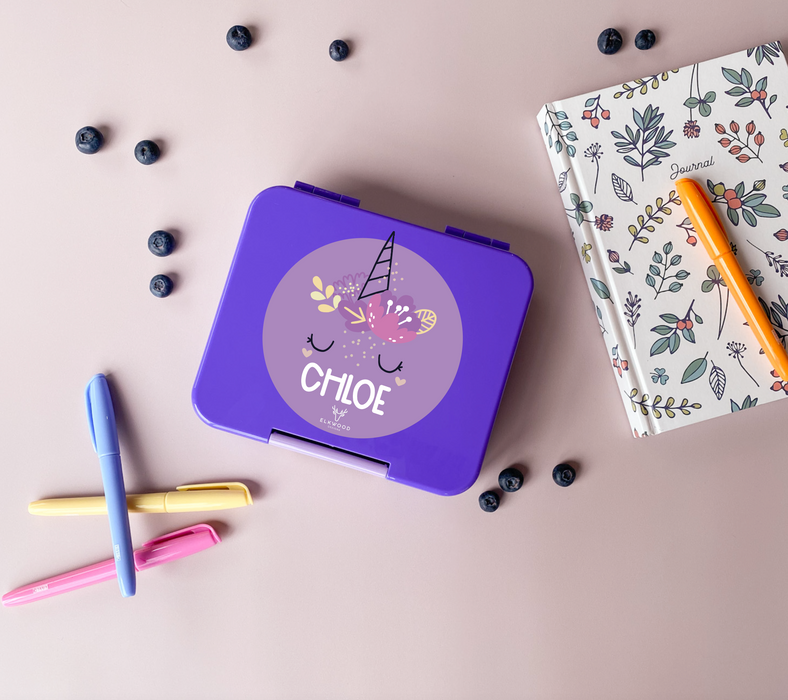 Personalised Mini Childrens Unicorn Bento Snack Boxes