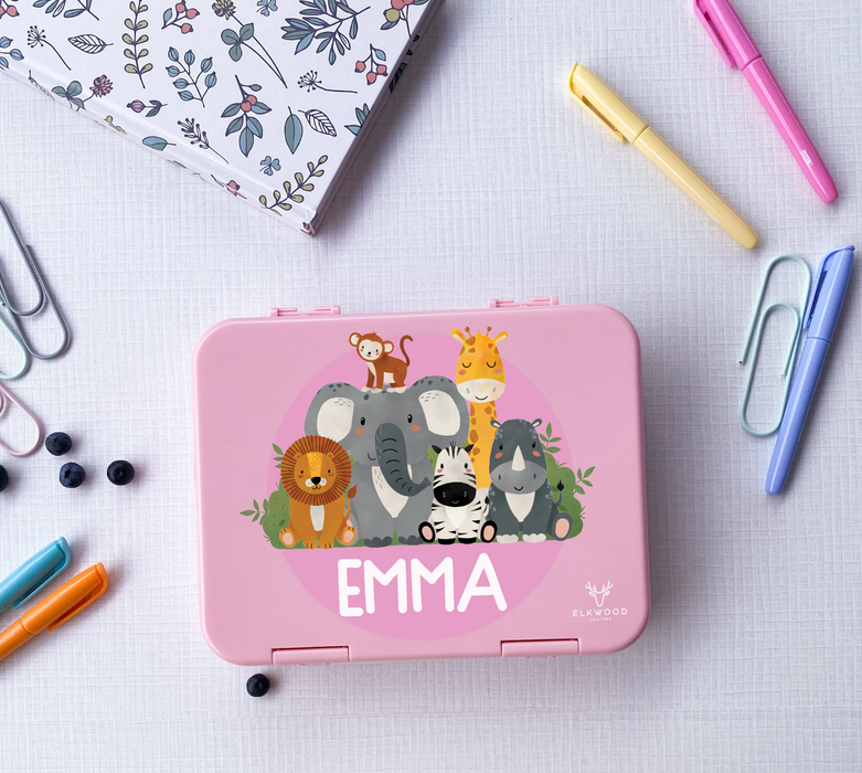Large Personalised Childrens Safari Bento Box
