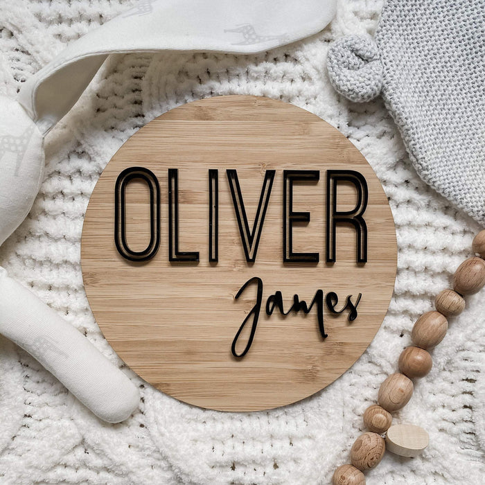 Custom Bamboo and Acrylic Name Plaque