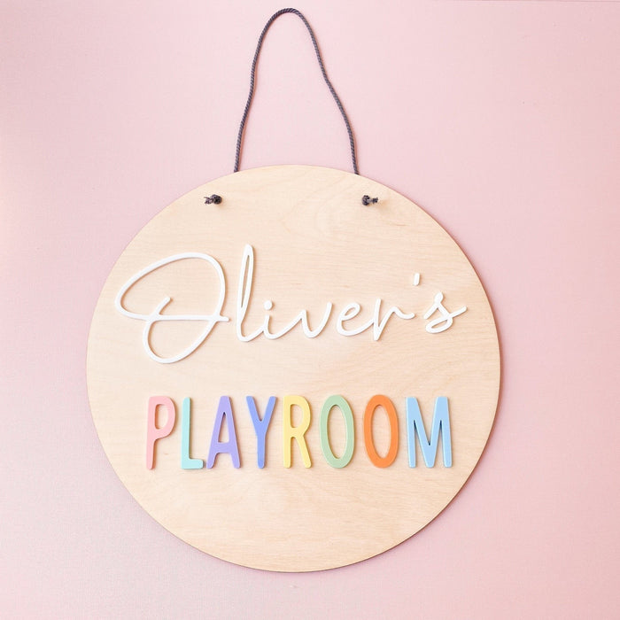 Rainbow Playroom Sign