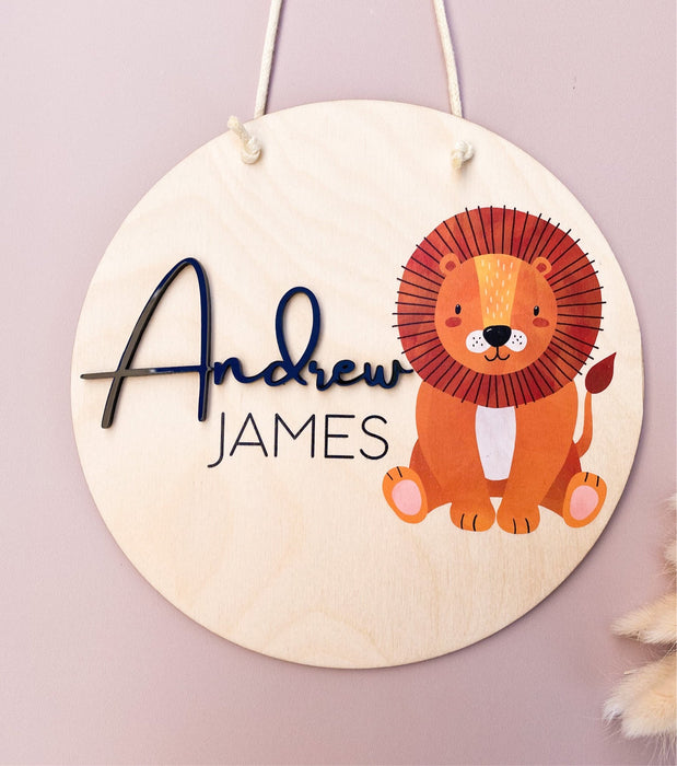 Safari Animal Name Plaque