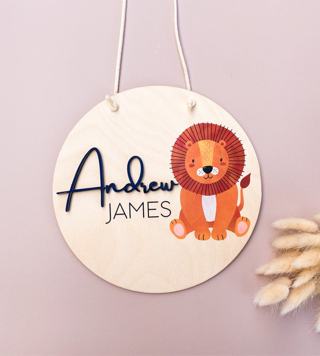 Safari Animal Name Plaque