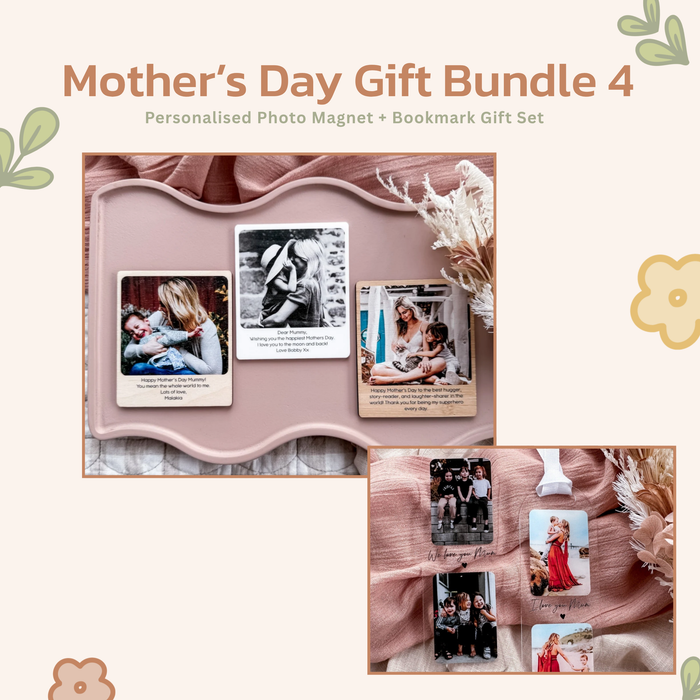 Gift Bundle 4 - For Nan | Personalised Photo Magnet + Bookmark Gift Set
