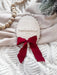 personalised scalloped christmas sign with bow detail