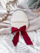 scalloped oval babies first christmas sign with bow