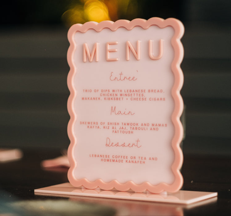Event Signage - Menu Event Table Signage