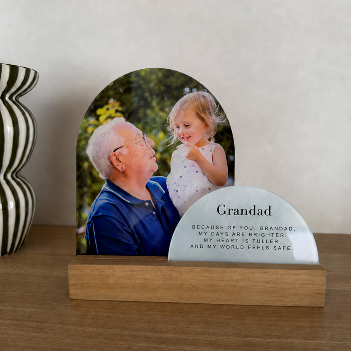 Personalised Father's Day Arch Photo Plaque