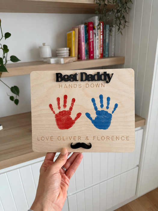 Personalised Best Daddy Handprint Sign
