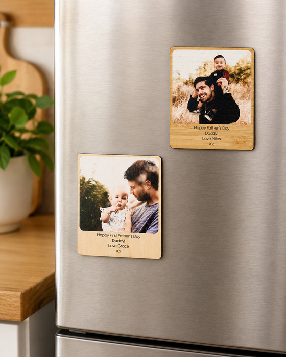 Personalised Father's Day Wooden Photo Magnet