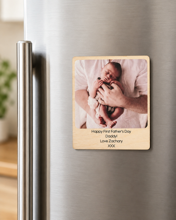 Personalised Father's Day Wooden Photo Magnet