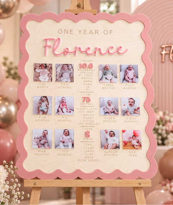 Babies First Birthday Board - Acrylic Baby Milestone Board - My first 12 months (Copy)