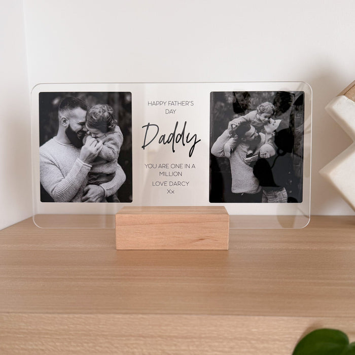 Personalised Father's Day Double Photo Plaque