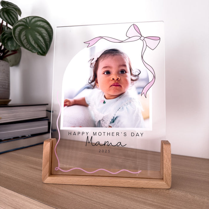 Bow Print Mothers Day Photo Plaque