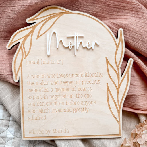 Mother or Grandmother Definition Plaque