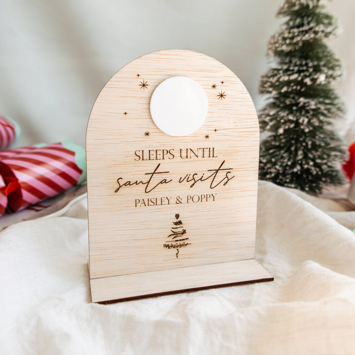 Personalised Santa Countdown Wooden Plaque