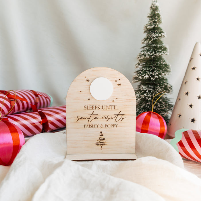Personalised Santa Countdown Wooden Plaque
