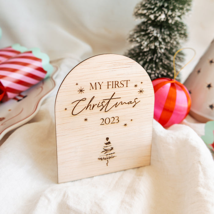 My First Christmas Wooden Plaque