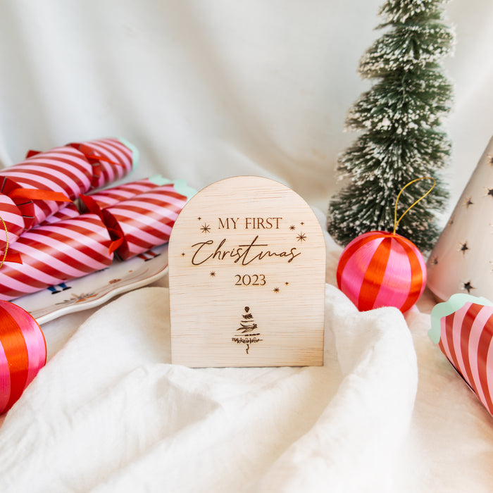 My First Christmas Wooden Plaque