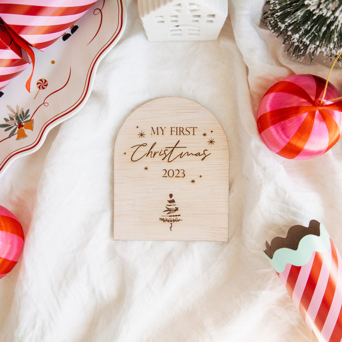 My First Christmas Wooden Plaque