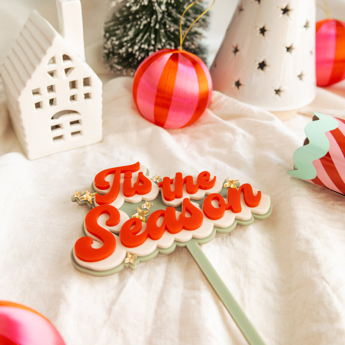 Tis the Season Christmas Cake Topper