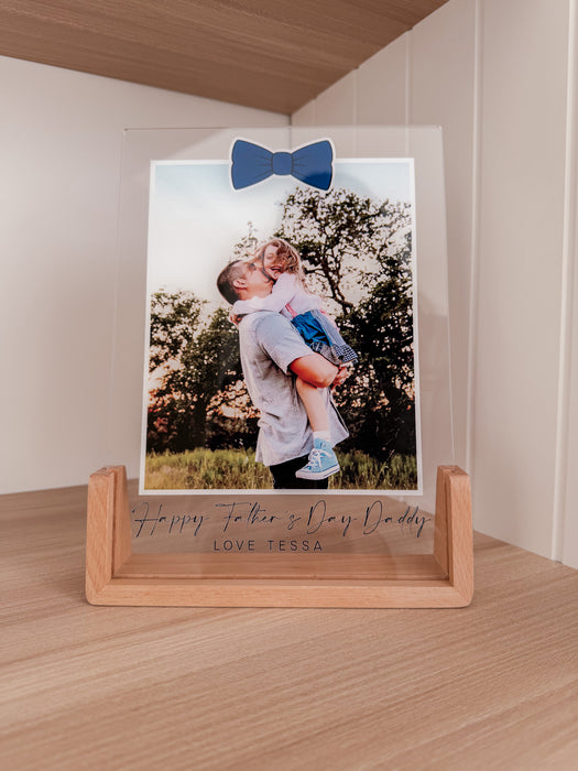 Personalised Father's Day Bow Tie Photo Plaque
