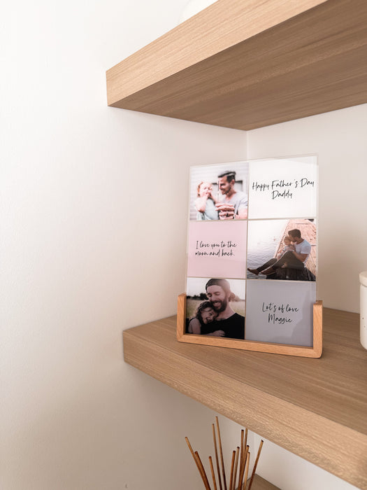 Personalised Father's Day Photo Collage and Quote Plaque