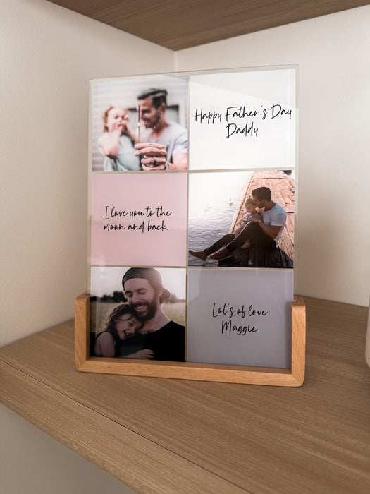Personalised Father's Day Photo Collage and Quote Plaque