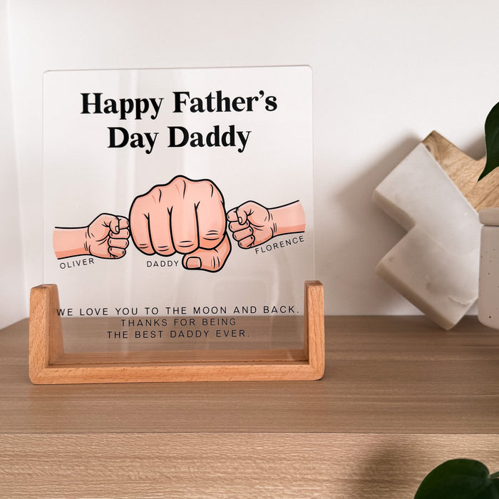 Personalised Father's Day Fist Bump Plaque