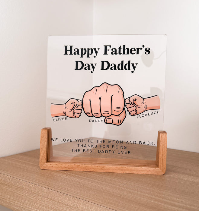 Personalised Father's Day Fist Bump Plaque