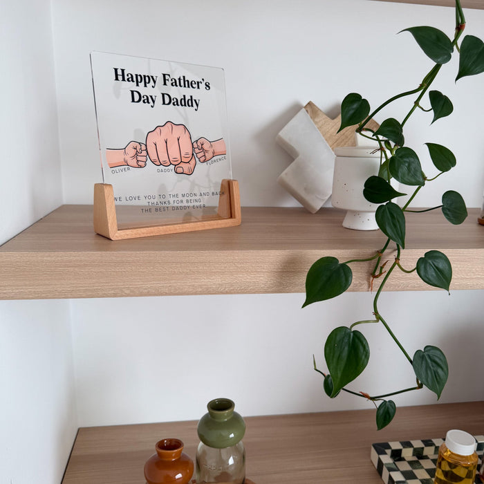 Personalised Father's Day Fist Bump Plaque