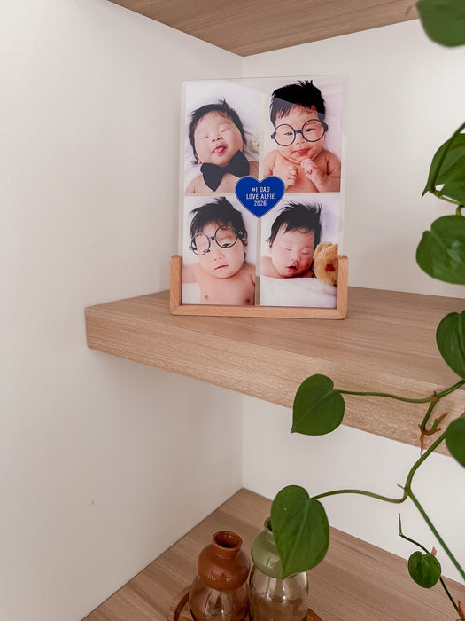Personalised Father's Day Four Photo Heart Plaque