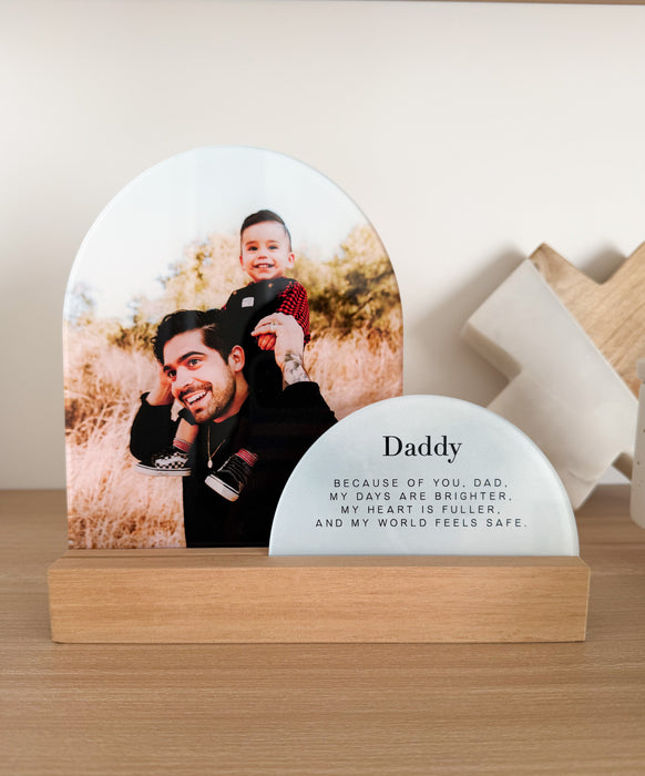 Personalised Father's Day Arch Photo Plaque