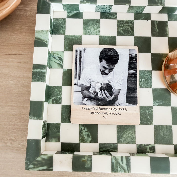 Personalised Father's Day Wooden Photo Magnet
