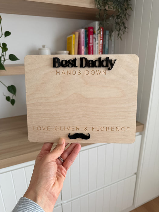 Personalised Best Daddy Handprint Sign