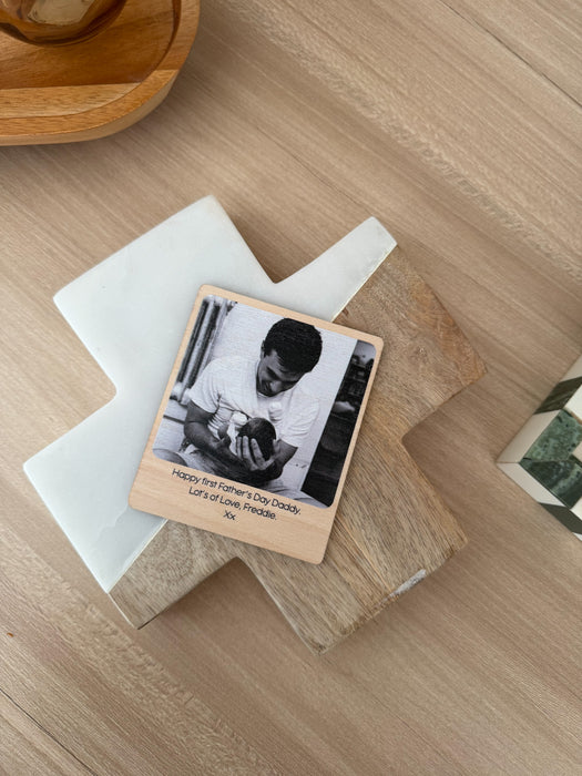 Personalised Father's Day Wooden Photo Magnet