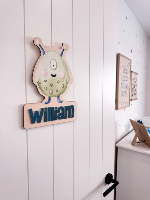 Wooden Space Character Wall Sign