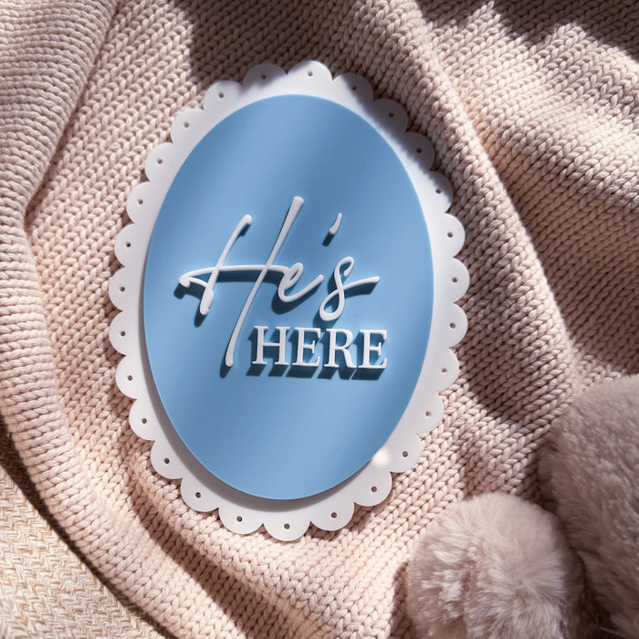 Scalloped Birth Announcement Plaque