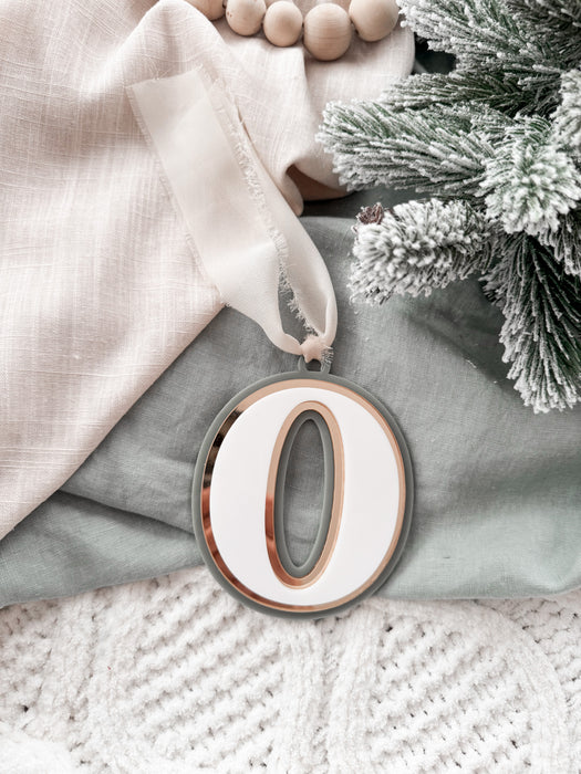 Personalised Initial Christmas Ornament – Layered Acrylic Letter Bauble