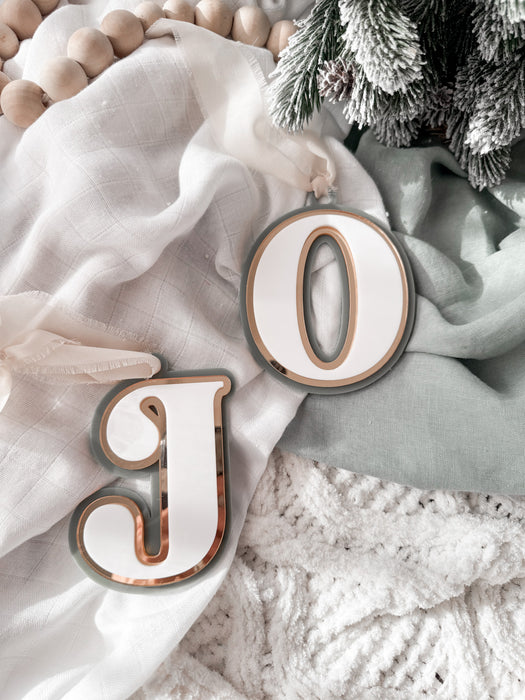 Personalised Initial Christmas Ornament – Layered Acrylic Letter Bauble
