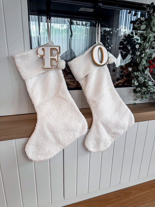 Personalised Initial Christmas Ornament – Layered Acrylic Letter Bauble